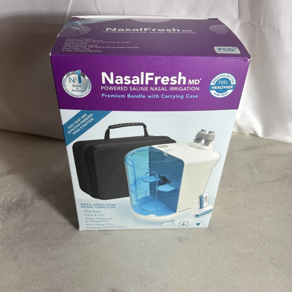 NasalFresh MD Dual Powered Sinus Irrigation System Rechargeable Travel Kit